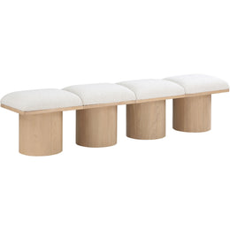Meridian Pavilion Cream Boucle Fabric Bench
