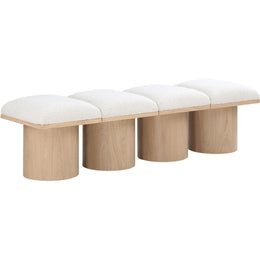 Meridian Pavilion Cream Boucle Fabric Bench