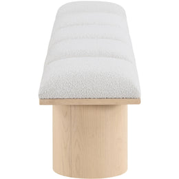 Meridian Pavilion Cream Boucle Fabric Bench