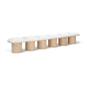 Meridian Pavilion Cream Boucle Fabric Bench