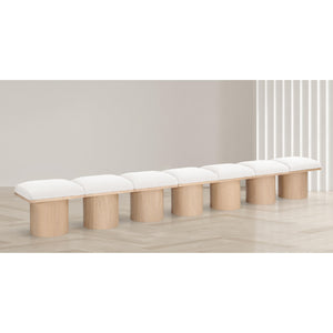Meridian Pavilion Cream Boucle Fabric Bench