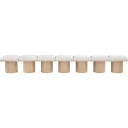 Meridian Pavilion Cream Boucle Fabric Bench