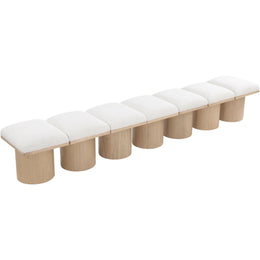 Meridian Pavilion Cream Boucle Fabric Bench