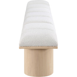 Meridian Pavilion Cream Boucle Fabric Bench