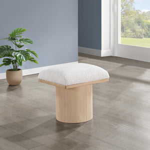 Meridian Pavilion Cream Boucle Fabric Bench/Stool