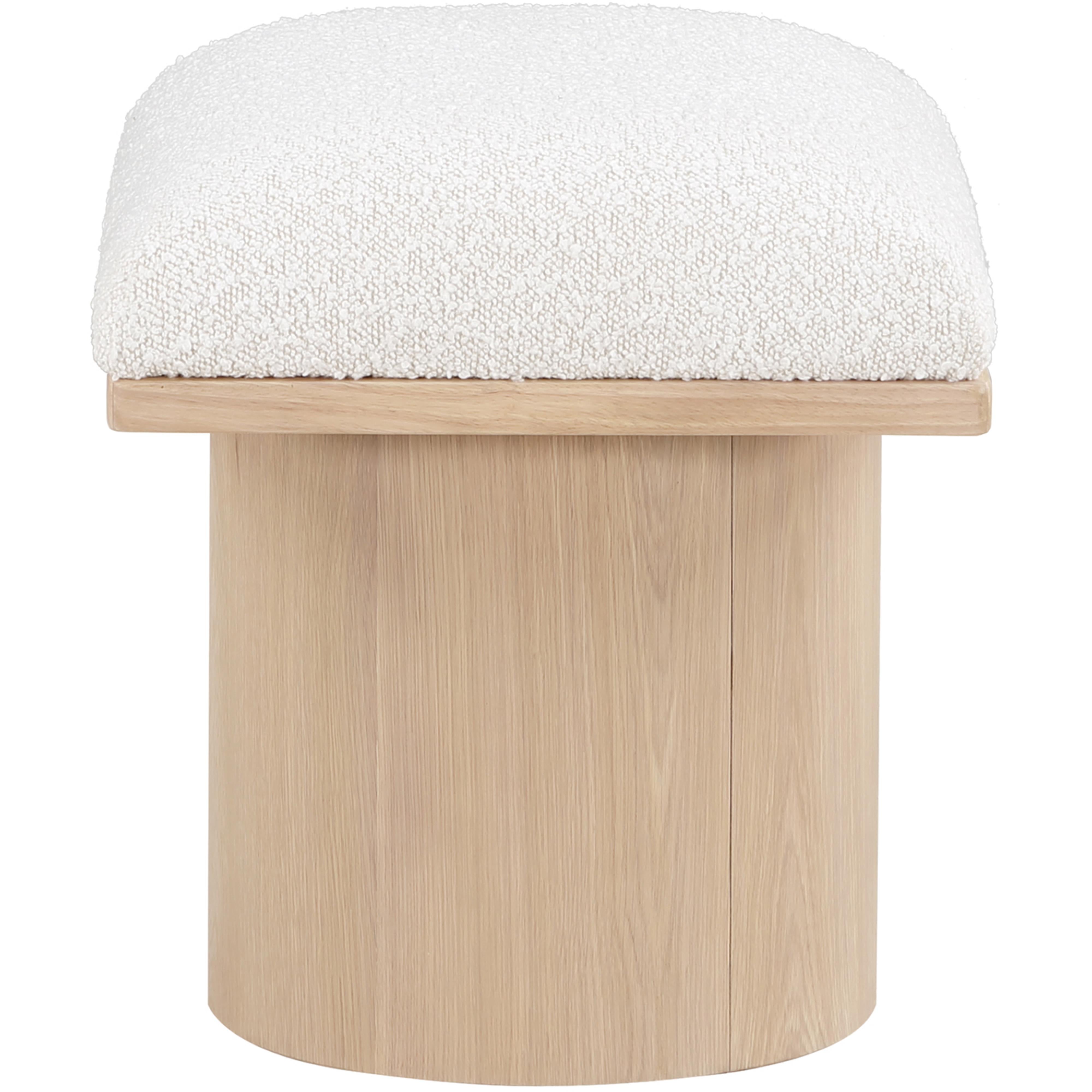 Meridian Pavilion Cream Boucle Fabric Bench/Stool