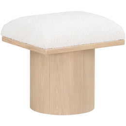 Meridian Pavilion Cream Boucle Fabric Bench/Stool