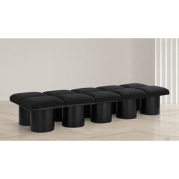 Meridian Pavilion Black Boucle Fabric Bench