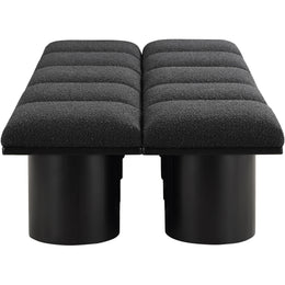 Meridian Pavilion Black Boucle Fabric Bench