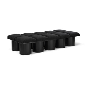 Meridian Pavilion Black Boucle Fabric Bench
