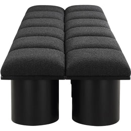 Meridian Pavilion Black Boucle Fabric Bench
