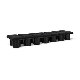Meridian Pavilion Black Boucle Fabric Bench