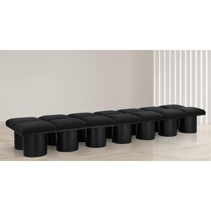 Meridian Pavilion Black Boucle Fabric Bench