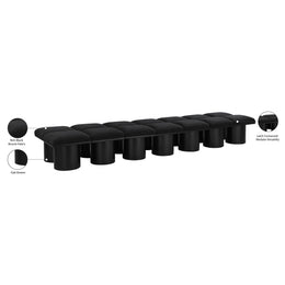 Meridian Pavilion Black Boucle Fabric Bench