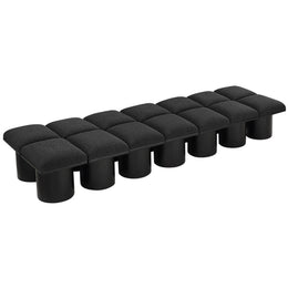 Meridian Pavilion Black Boucle Fabric Bench