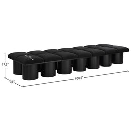 Meridian Pavilion Black Boucle Fabric Bench