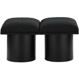 Meridian Pavilion Black Boucle Fabric Bench