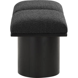 Meridian Pavilion Black Boucle Fabric Bench