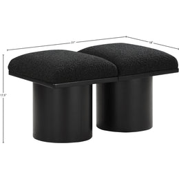 Meridian Pavilion Black Boucle Fabric Bench
