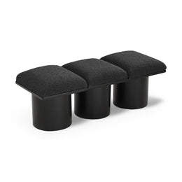 Meridian Pavilion Black Boucle Fabric Bench