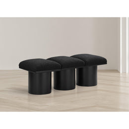 Meridian Pavilion Black Boucle Fabric Bench
