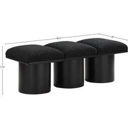 Meridian Pavilion Black Boucle Fabric Bench