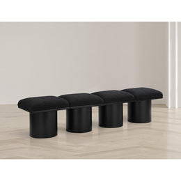 Meridian Pavilion Black Boucle Fabric Bench