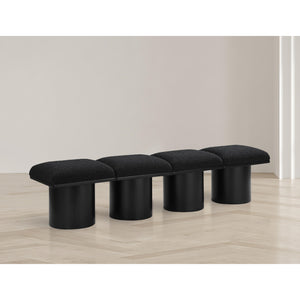 Meridian Pavilion Black Boucle Fabric Bench