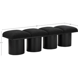 Meridian Pavilion Black Boucle Fabric Bench