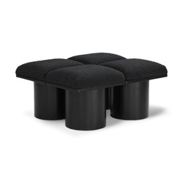 Meridian Pavilion Black Boucle Fabric Bench