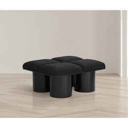 Meridian Pavilion Black Boucle Fabric Bench
