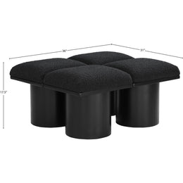 Meridian Pavilion Black Boucle Fabric Bench