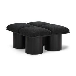Meridian Pavilion Black Boucle Fabric Bench