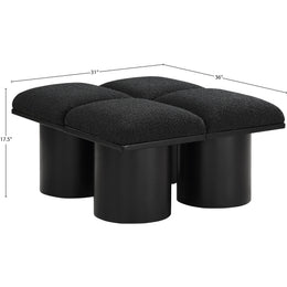 Meridian Pavilion Black Boucle Fabric Bench