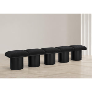 Meridian Pavilion Black Boucle Fabric Bench