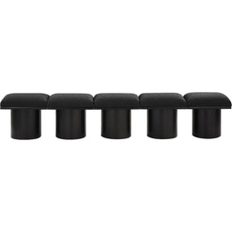 Meridian Pavilion Black Boucle Fabric Bench