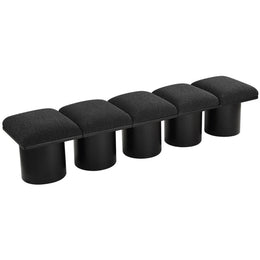 Meridian Pavilion Black Boucle Fabric Bench