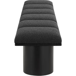 Meridian Pavilion Black Boucle Fabric Bench