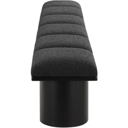 Meridian Pavilion Black Boucle Fabric Bench