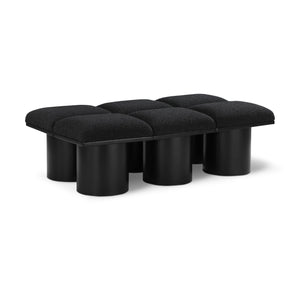 Meridian Pavilion Black Boucle Fabric Bench