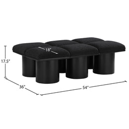 Meridian Pavilion Black Boucle Fabric Bench