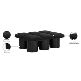 Meridian Pavilion Black Boucle Fabric Bench