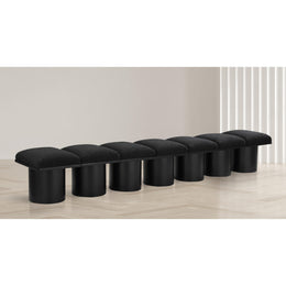 Meridian Pavilion Black Boucle Fabric Bench
