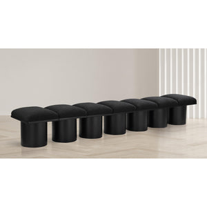 Meridian Pavilion Black Boucle Fabric Bench
