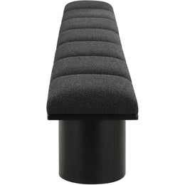 Meridian Pavilion Black Boucle Fabric Bench