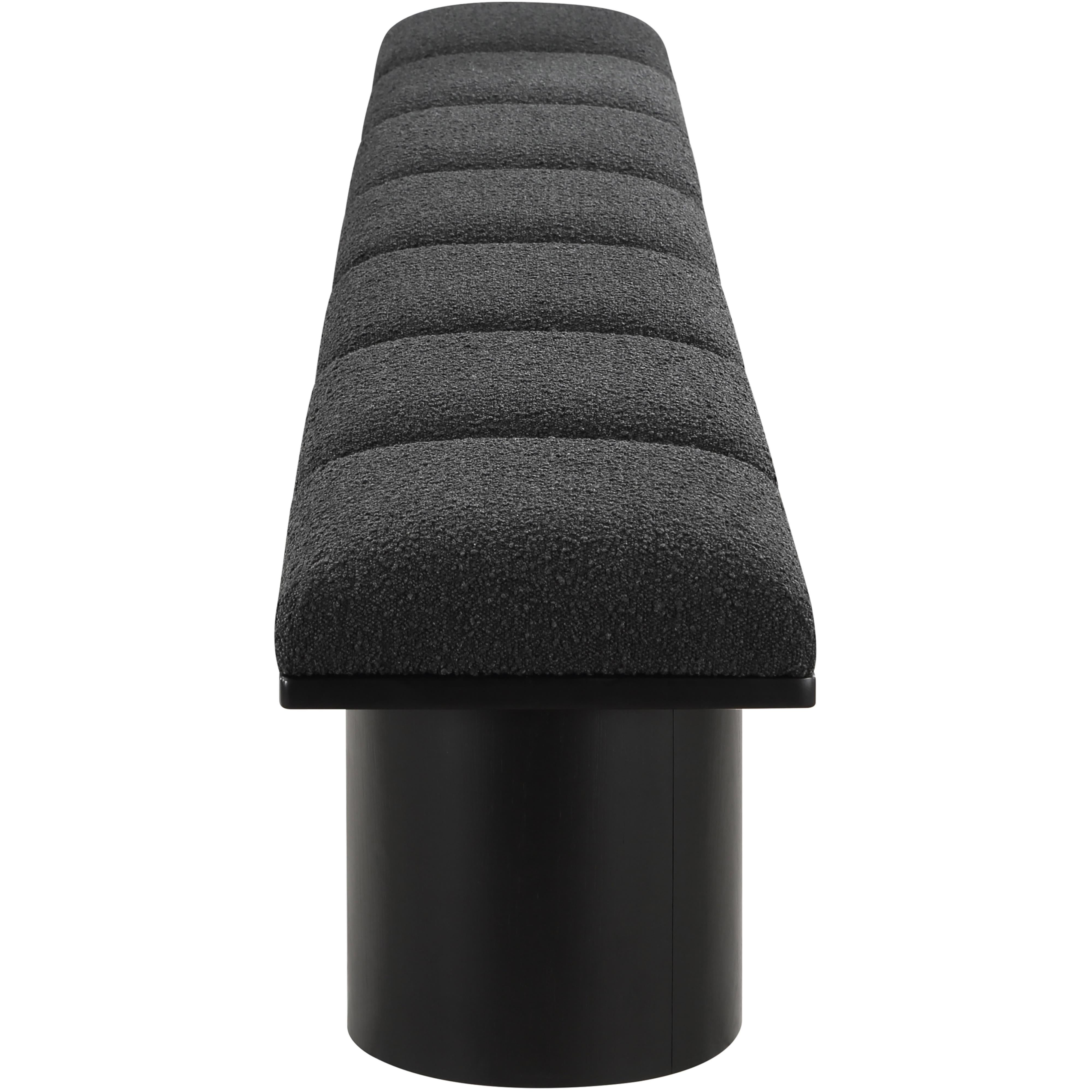 Meridian Pavilion Black Boucle Fabric Bench