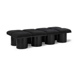 Meridian Pavilion Black Boucle Fabric Bench