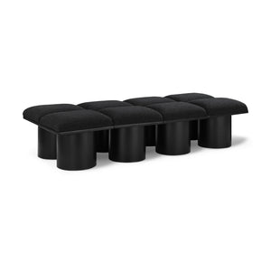 Meridian Pavilion Black Boucle Fabric Bench
