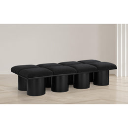 Meridian Pavilion Black Boucle Fabric Bench