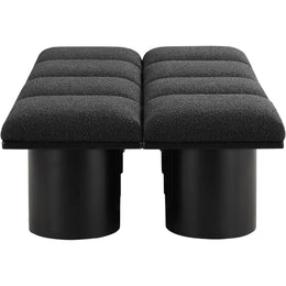 Meridian Pavilion Black Boucle Fabric Bench